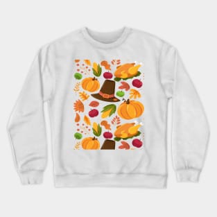 thanksgiving turkey pattern Crewneck Sweatshirt